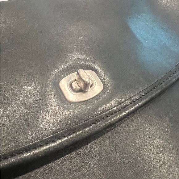 VINTAGE Coach Black Leather Lexington Briefcase Laptop Bag, Brshd Silver/Nickel - Picture 15 of 16